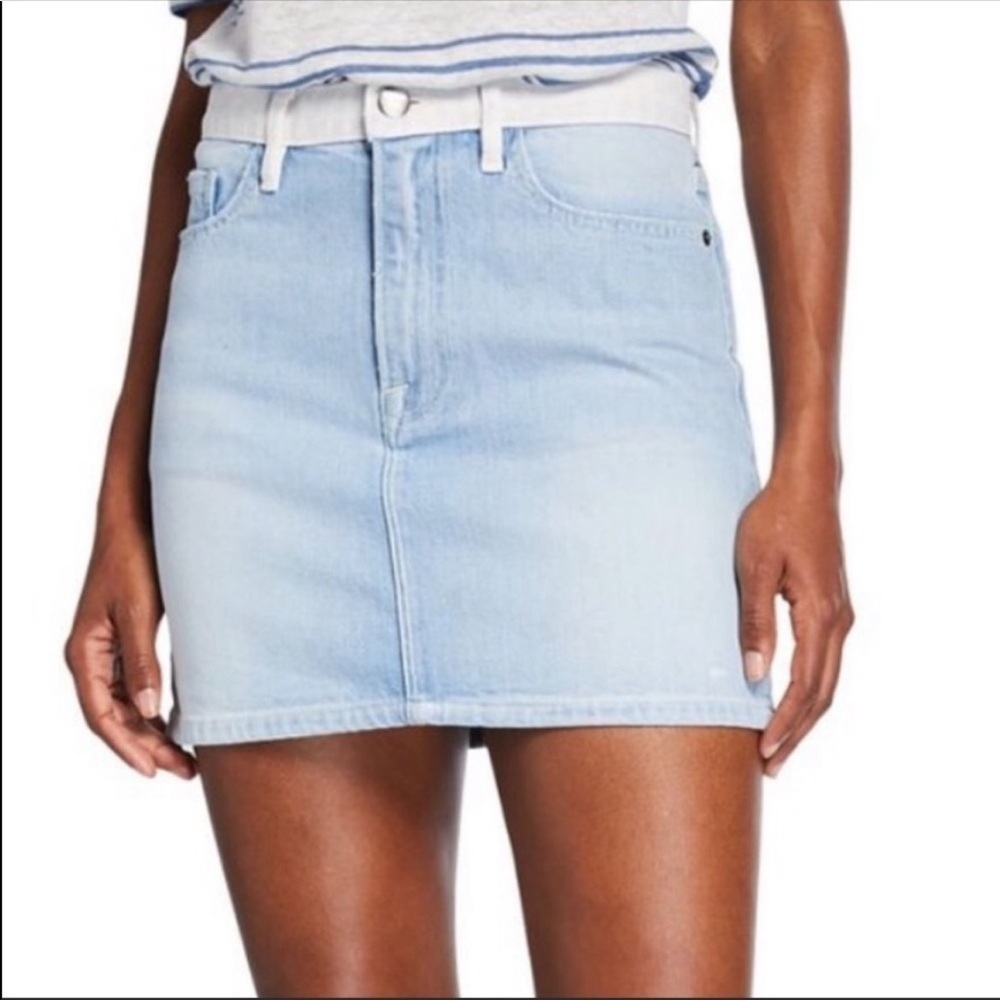 Frame Denim Two Toned Union Color Block Jean Mini… - image 1